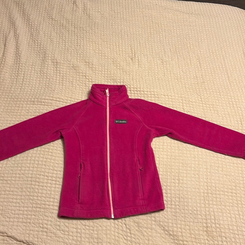 Columbia fleece girls zip up jacket Size S 7/8 years old